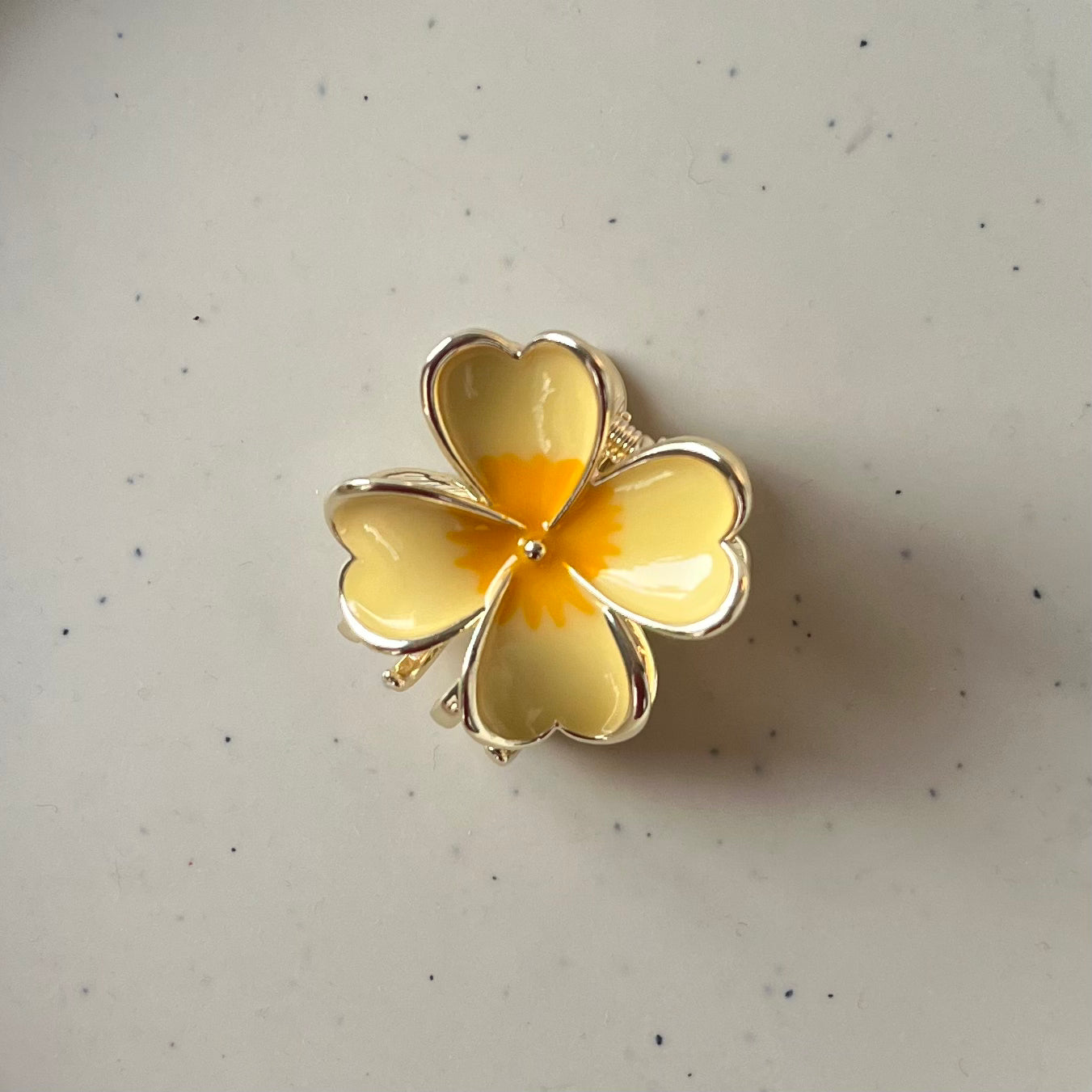 Premium 4-Petal Metal Flower Hair Claw - Luxe Gloss Finish