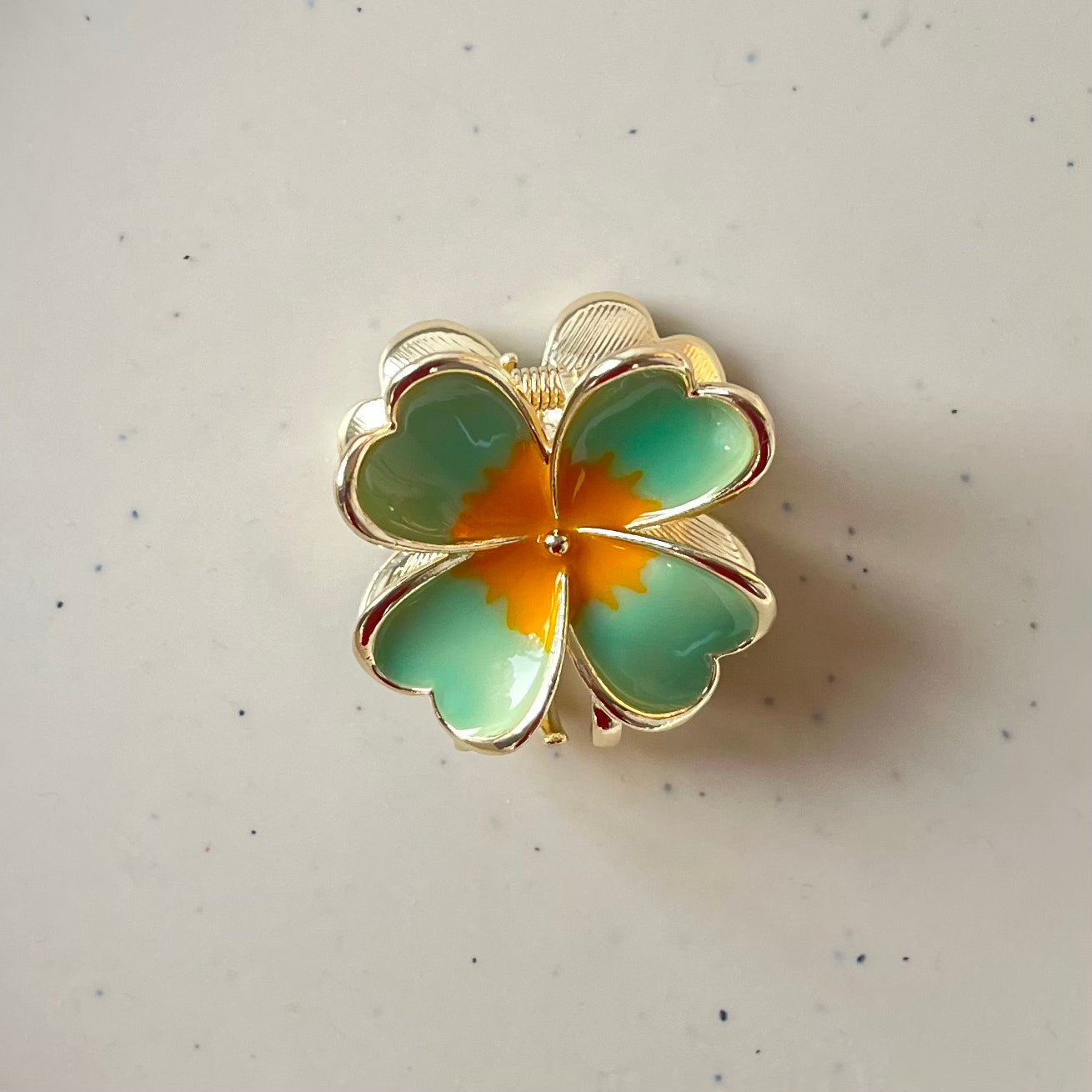 Premium 4-Petal Metal Flower Hair Claw - Luxe Gloss Finish