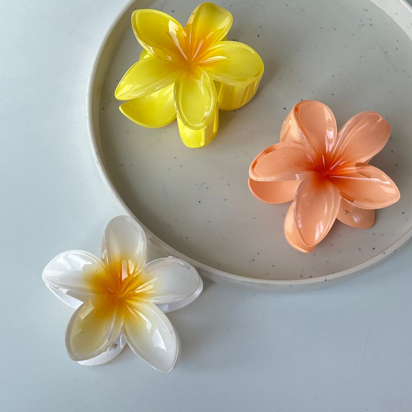 Hawaiian Flower Claw Clip - Large Size, Tropical Mini Design