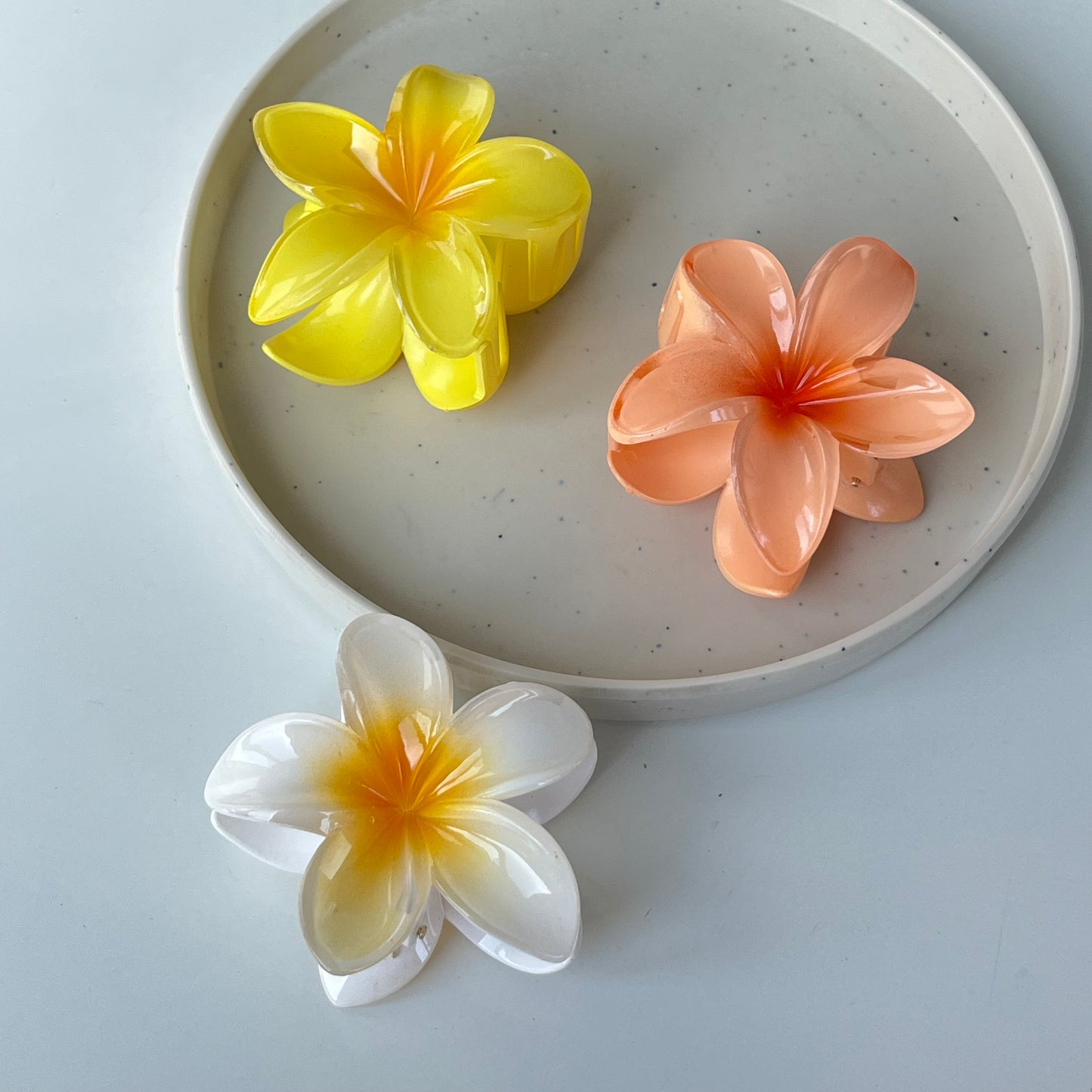 Hawaiian Flower Claw Clip - Large Size, Tropical Mini Design