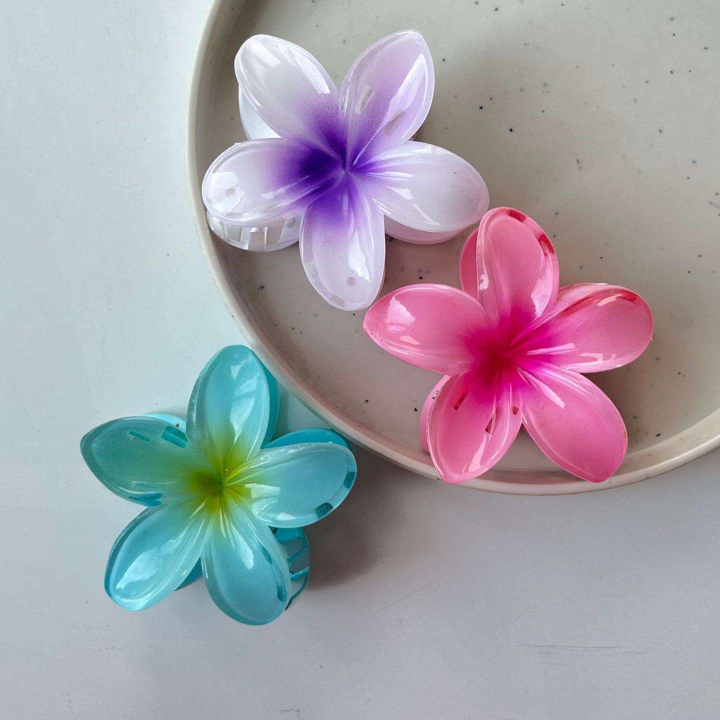 Hawaiian Flower Claw Clip - Large Size, Tropical Mini Design