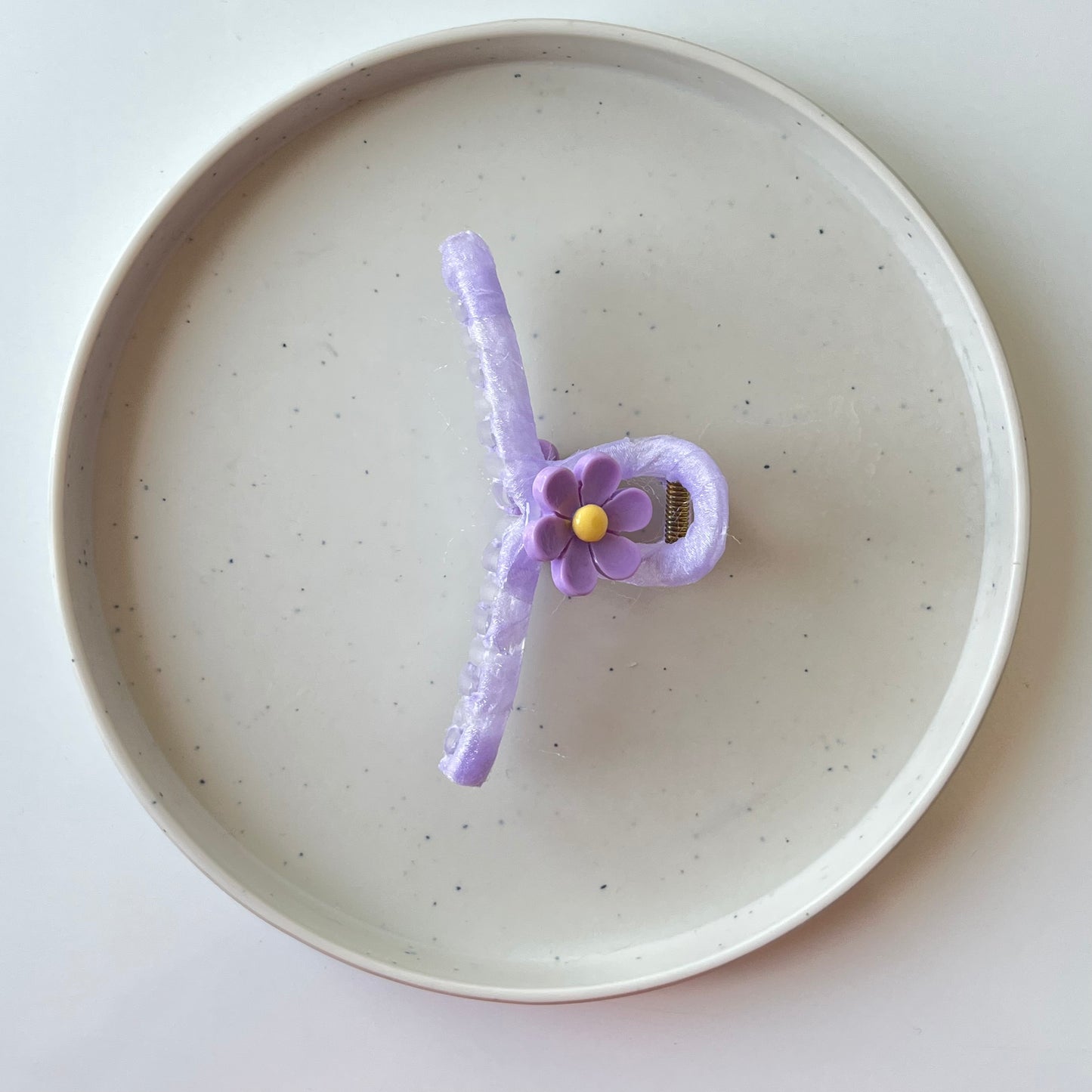 Fabric Wrapped Flower Hair Claw - Soft, Floral Charm