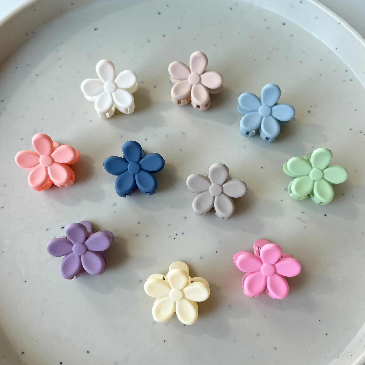 Kids Mini Flower Claw Set - Pack of 6, Soft Pastel Colors