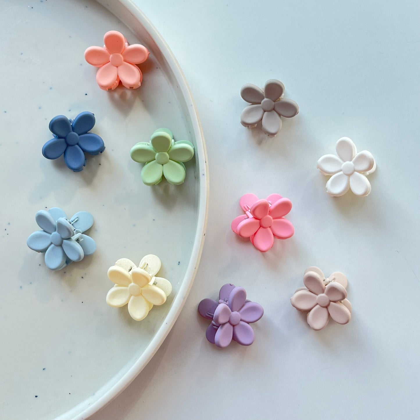 Kids Mini Flower Claw Set - Pack of 6, Soft Pastel Colors