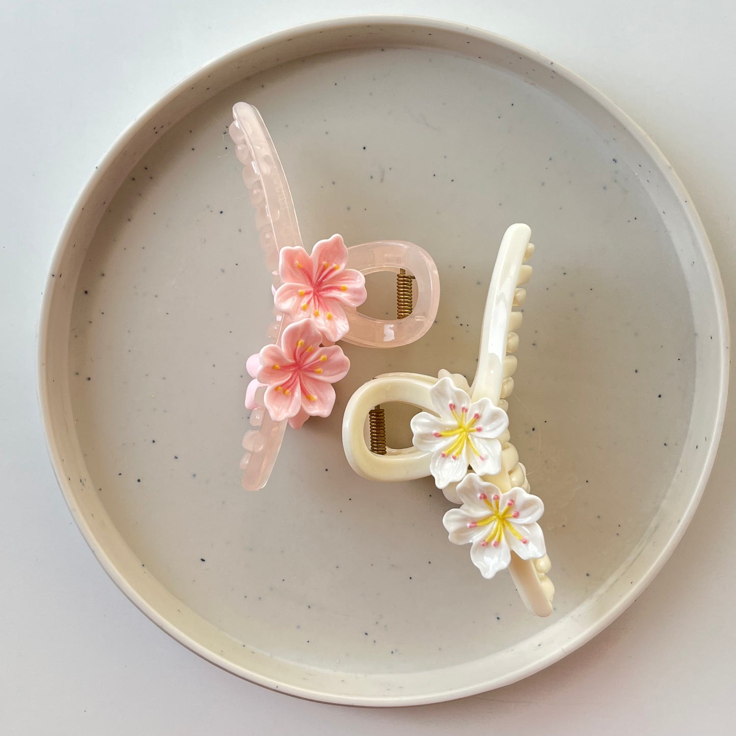 Fabric Wrapped Flower Hair Claw - Soft, Floral Charm
