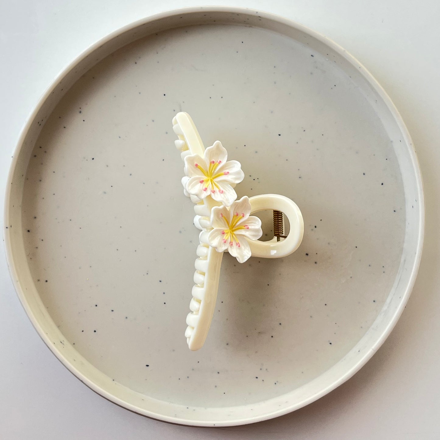 Fabric Wrapped Flower Hair Claw - Soft, Floral Charm