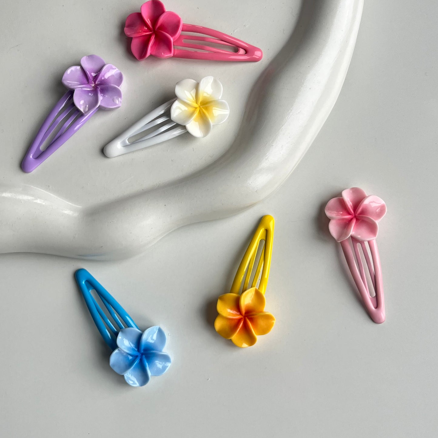 Hawaiian Flower Tic Tac Hair Pins - Bright and Playful Hair Clips