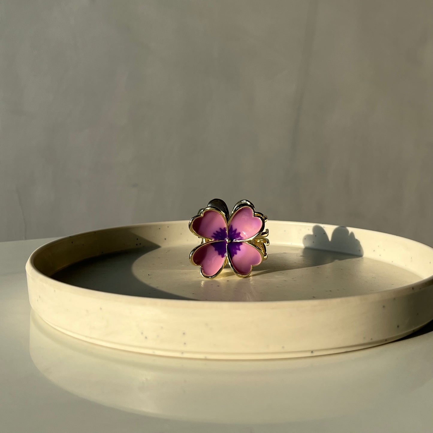 Premium 4-Petal Metal Flower Hair Claw - Luxe Gloss Finish