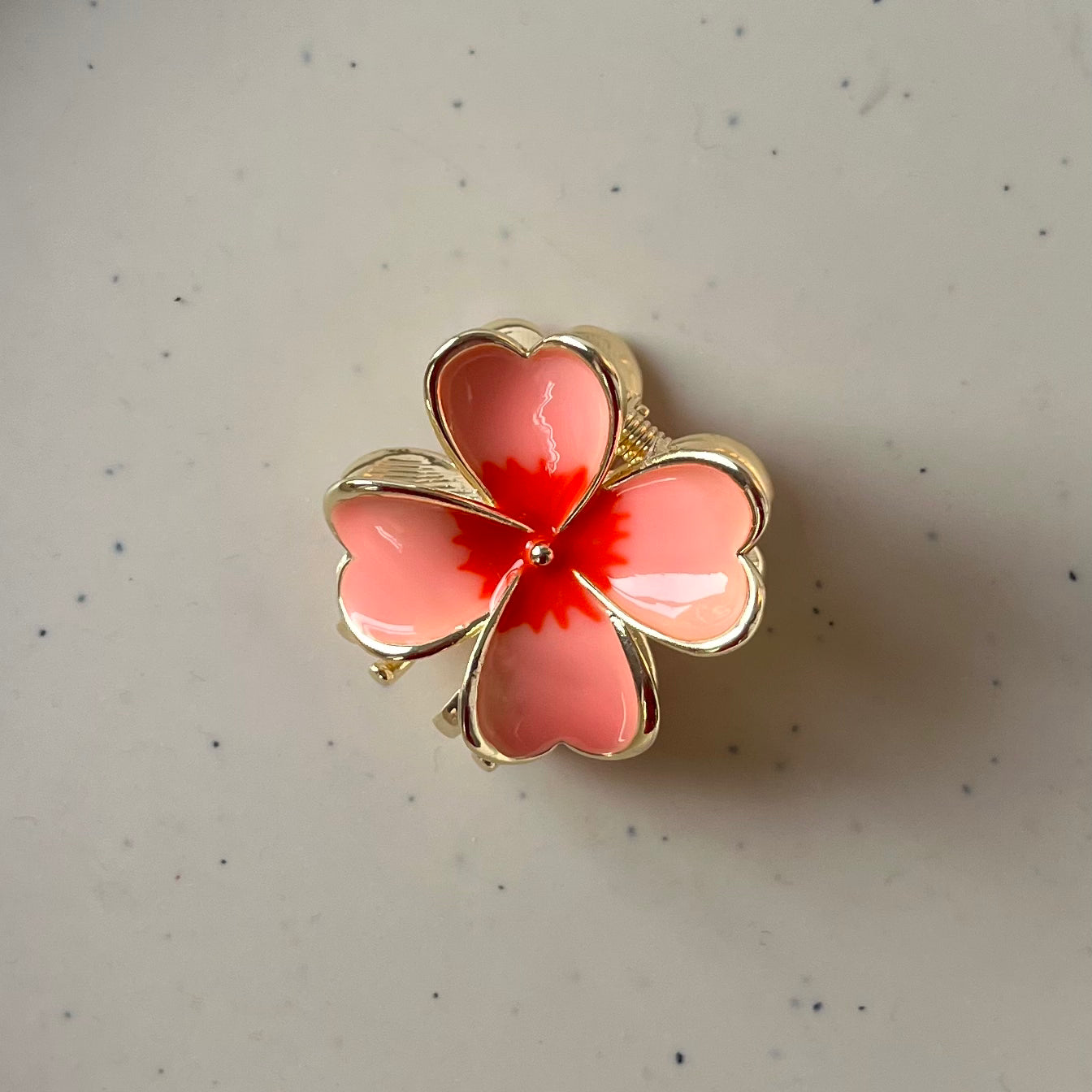 Premium 4-Petal Metal Flower Hair Claw - Luxe Gloss Finish