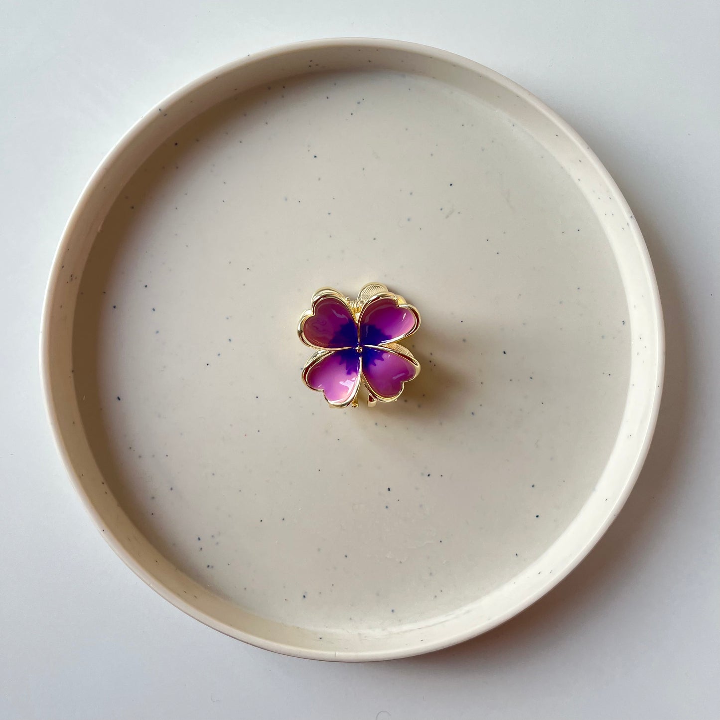 Premium 4-Petal Metal Flower Hair Claw - Luxe Gloss Finish