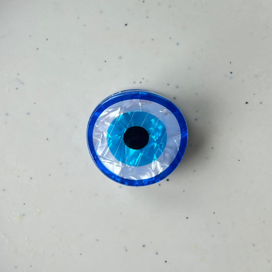 Medium Evil Eye Round Hair Claw - Protective and Stylish