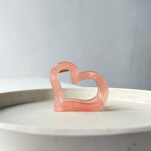 Premium Glossy Heart Hair Claw - Chic and Shiny Finish