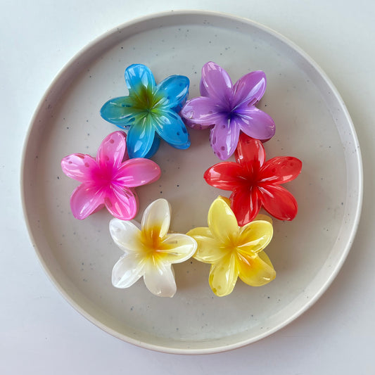 Hawaiian Flower Claw Clip - Medium Size, Tropical Vibes