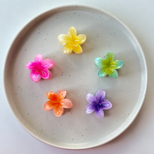 Hawaiian Flower Claw Clip - Small Size, Tropical Mini Design