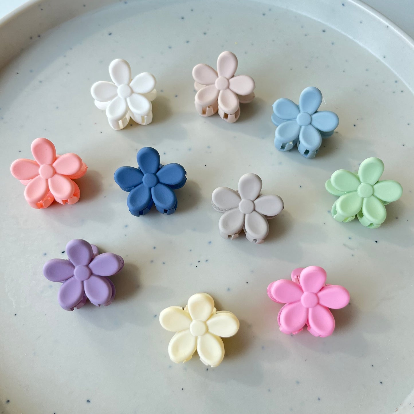 Kids Mini Flower Claw Set - Pack of 6, Soft Pastel Colors