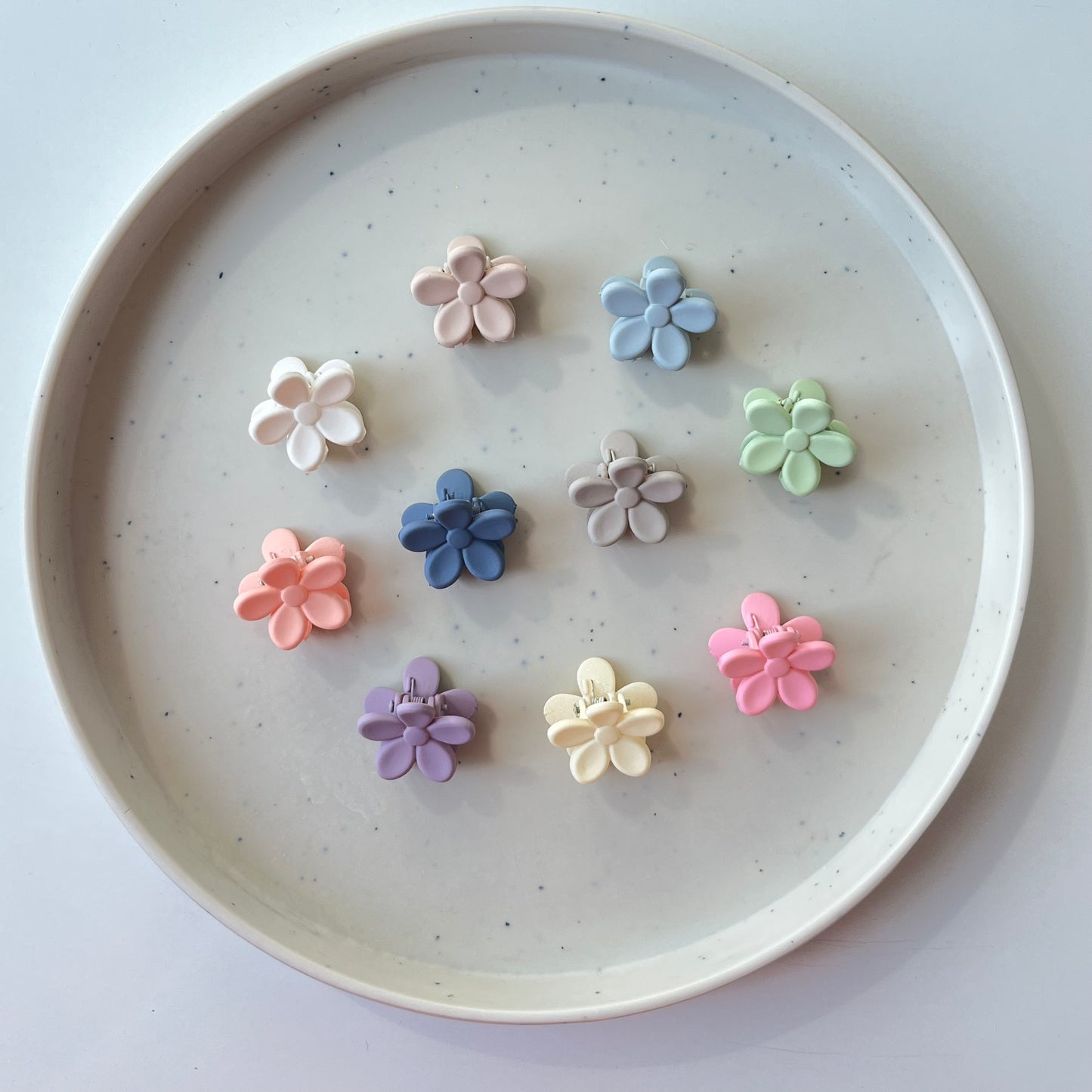 Kids Mini Flower Claw Set - Pack of 6, Soft Pastel Colors