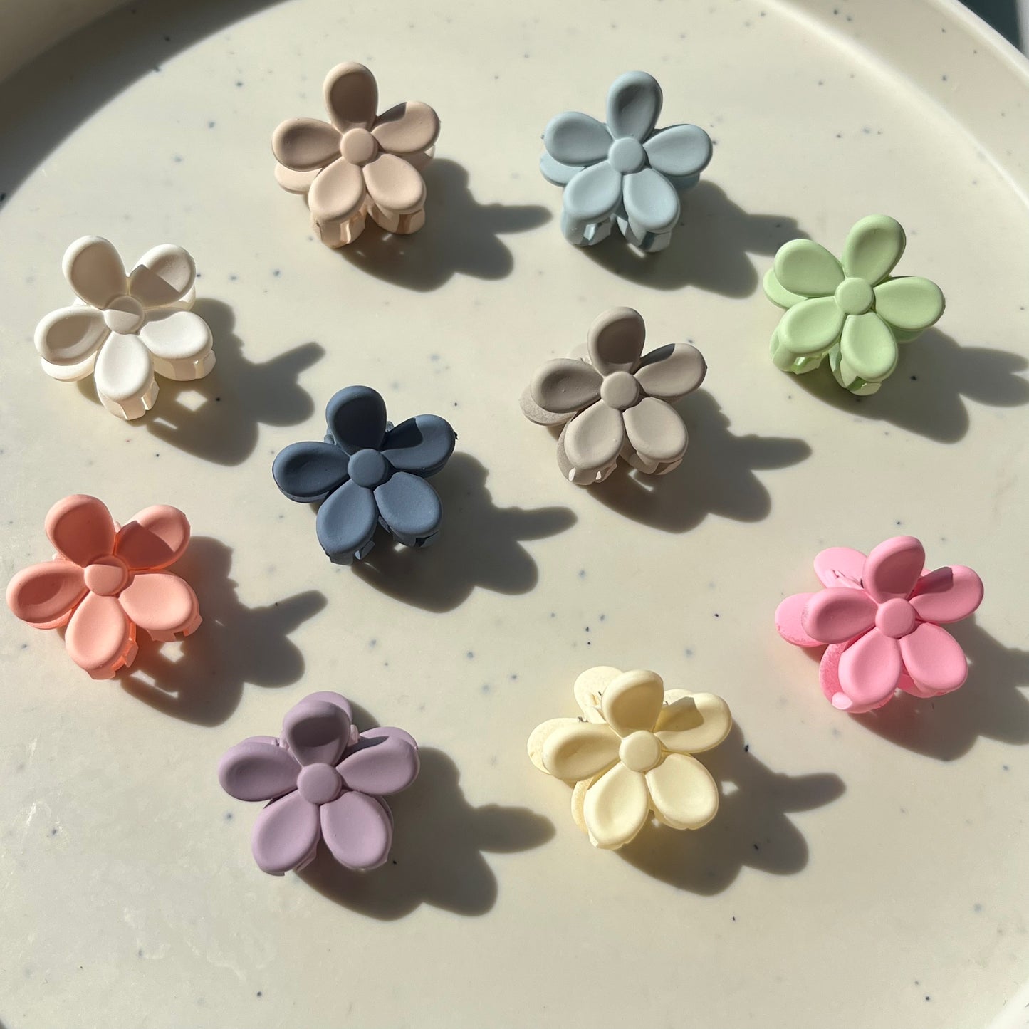 Kids Mini Flower Claw Set - Pack of 6, Soft Pastel Colors