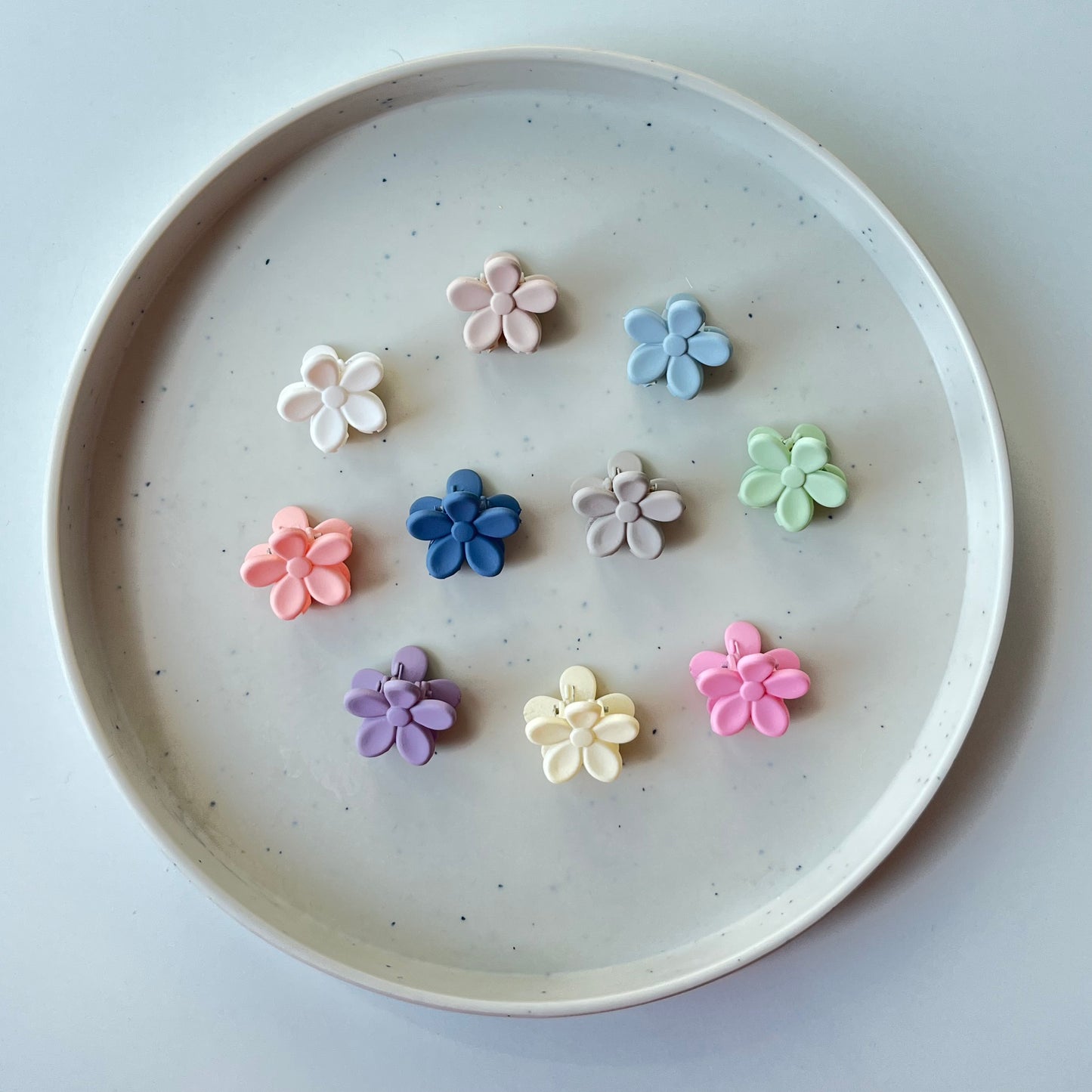 Kids Mini Flower Claw Set - Pack of 6, Soft Pastel Colors
