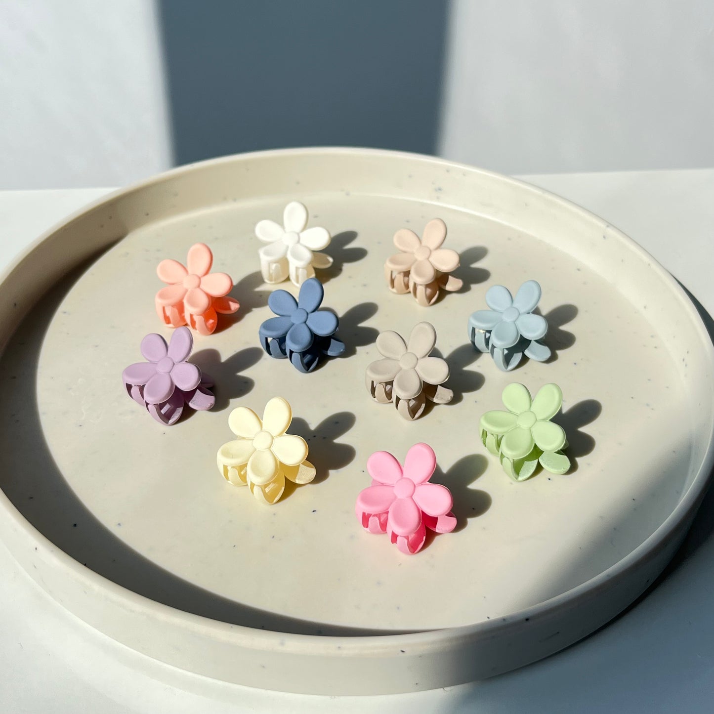 Kids Mini Flower Claw Set - Pack of 6, Soft Pastel Colors