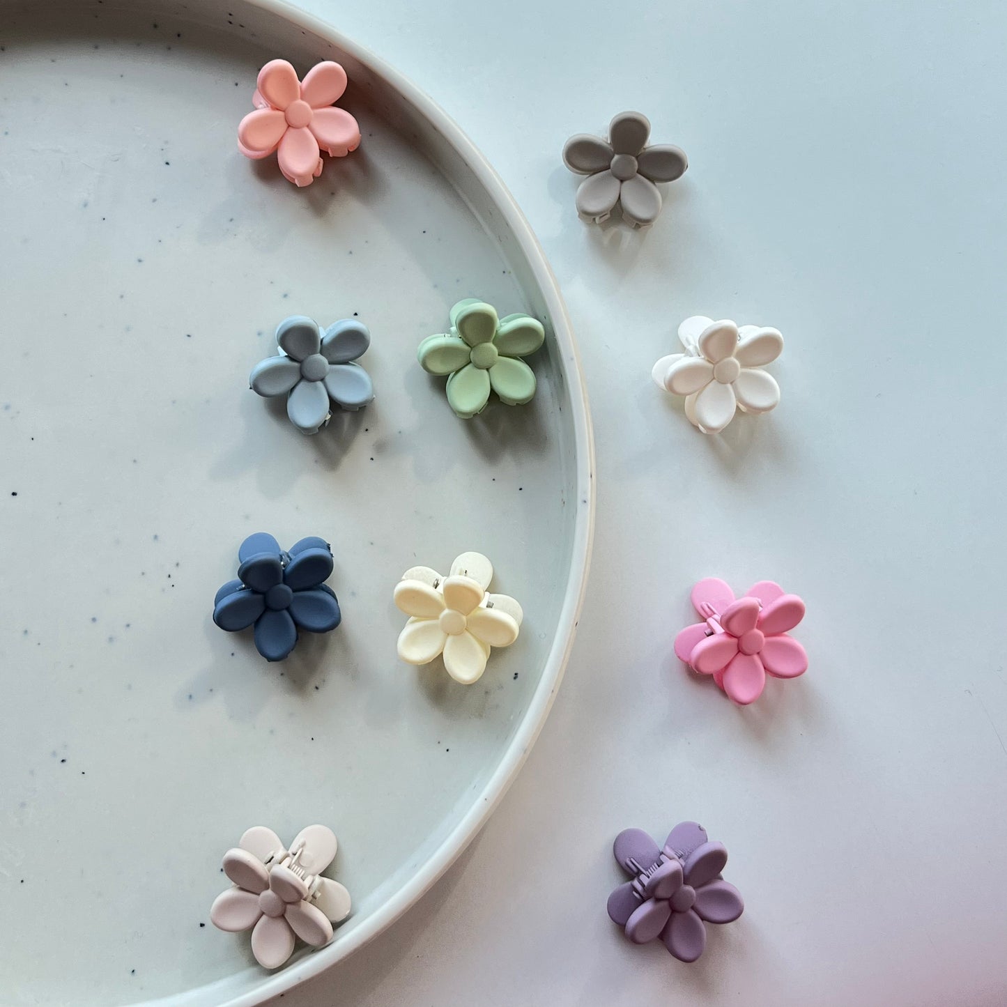 Kids Mini Flower Claw Set - Pack of 6, Soft Pastel Colors