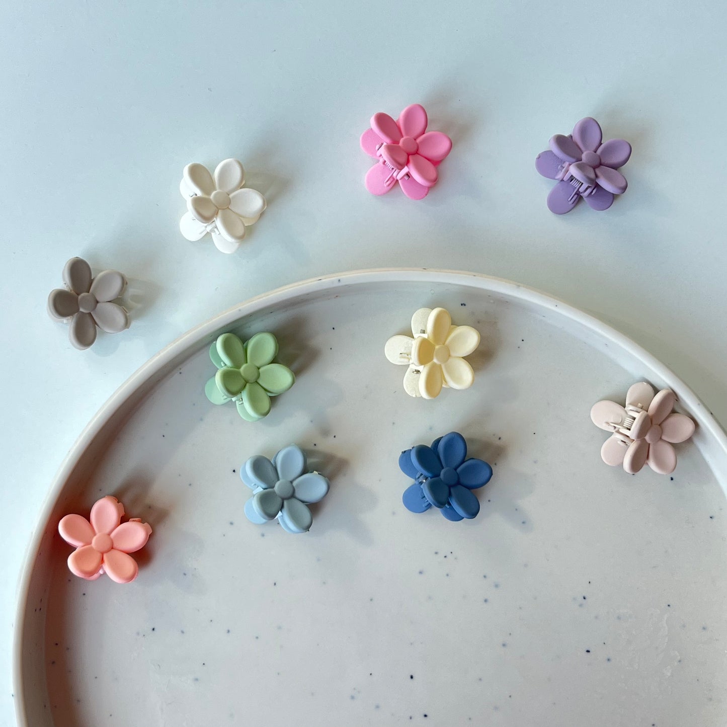Kids Mini Flower Claw Set - Pack of 6, Soft Pastel Colors