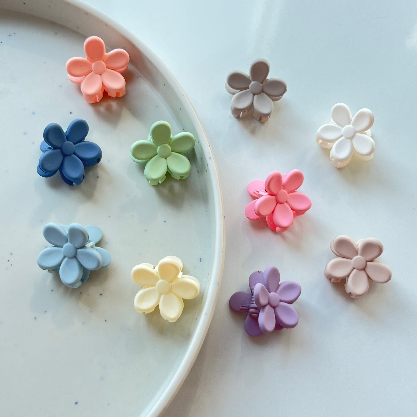 Kids Mini Flower Claw Set - Pack of 6, Soft Pastel Colors
