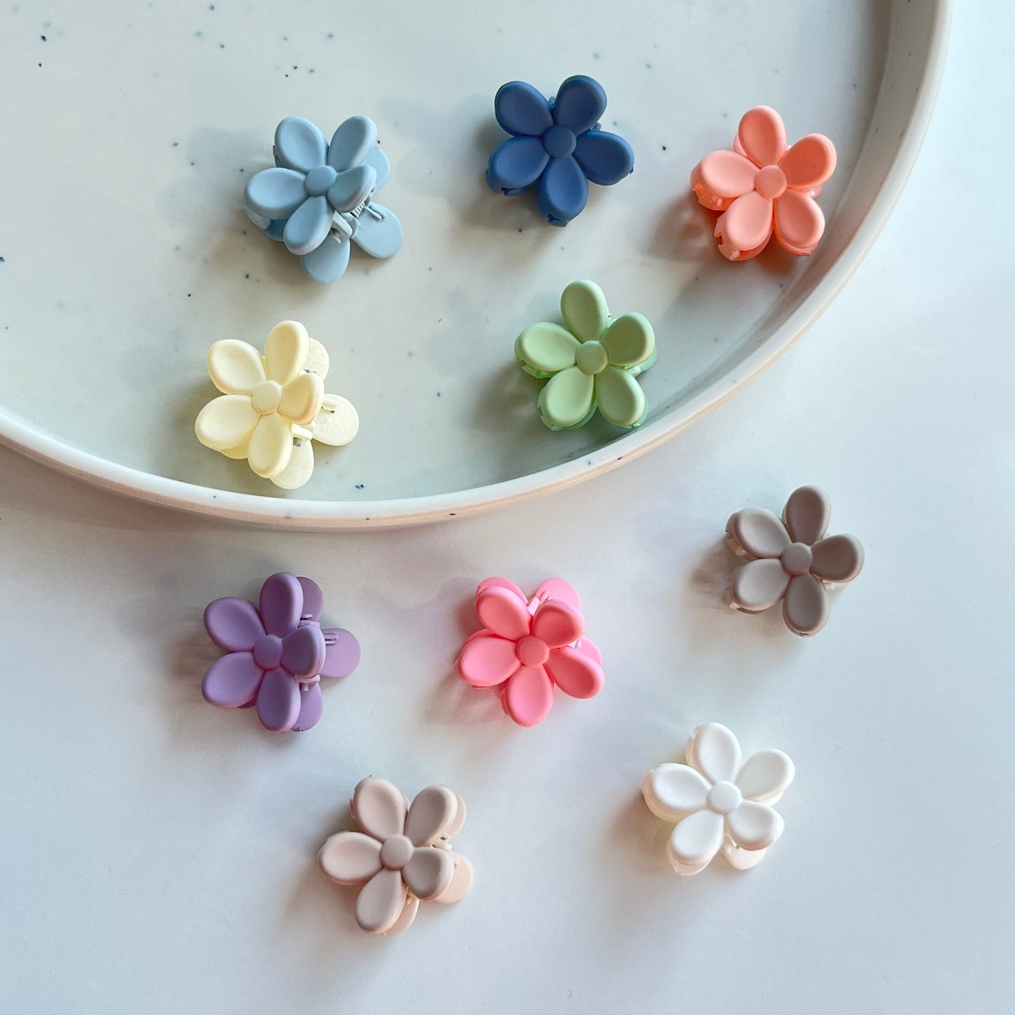 Kids Mini Flower Claw Set - Pack of 6, Soft Pastel Colors