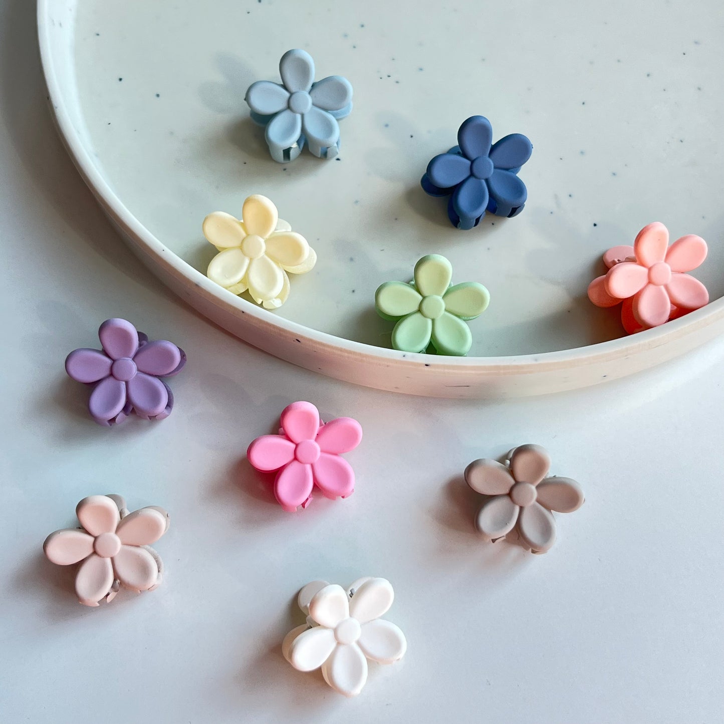 Kids Mini Flower Claw Set - Pack of 6, Soft Pastel Colors