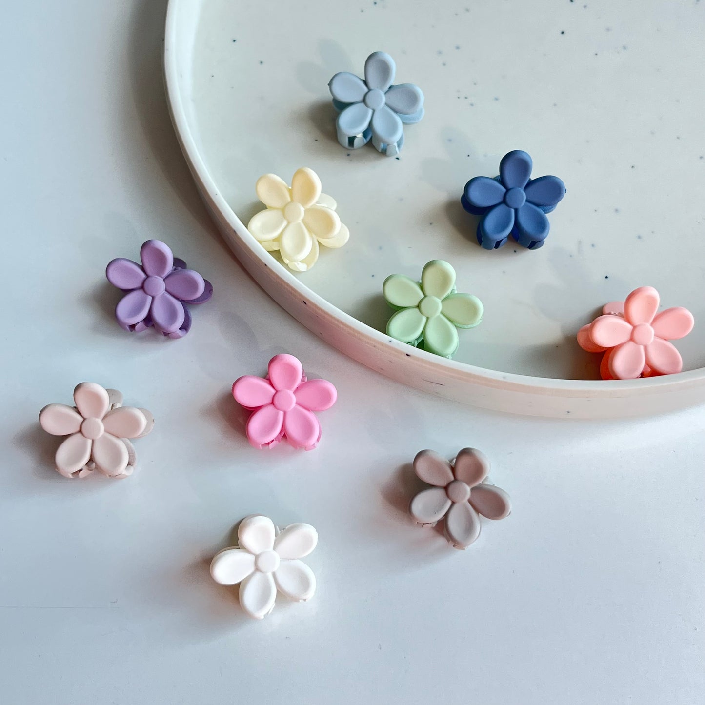 Kids Mini Flower Claw Set - Pack of 6, Soft Pastel Colors