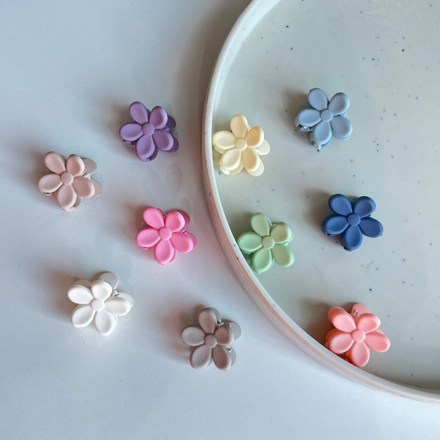 Kids Mini Flower Claw Set - Pack of 6, Soft Pastel Colors