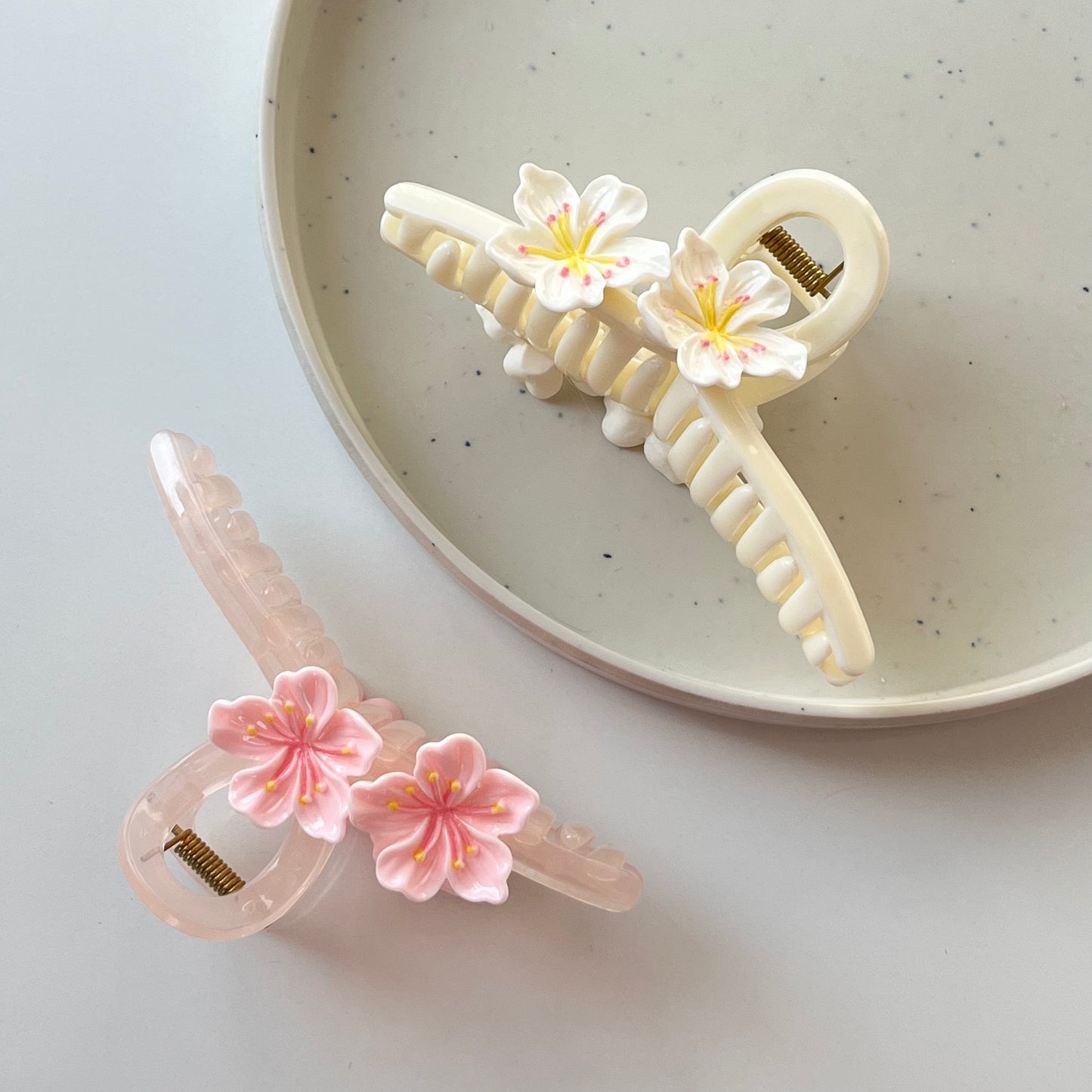 Fabric Wrapped Flower Hair Claw - Soft, Floral Charm
