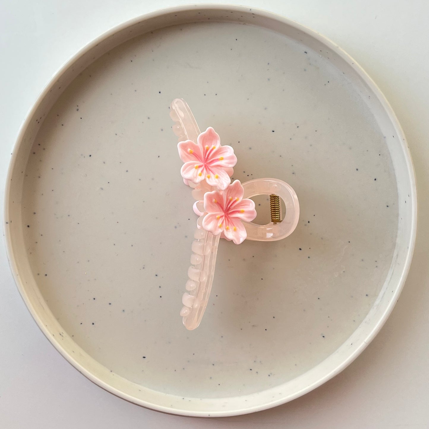 Fabric Wrapped Flower Hair Claw - Soft, Floral Charm