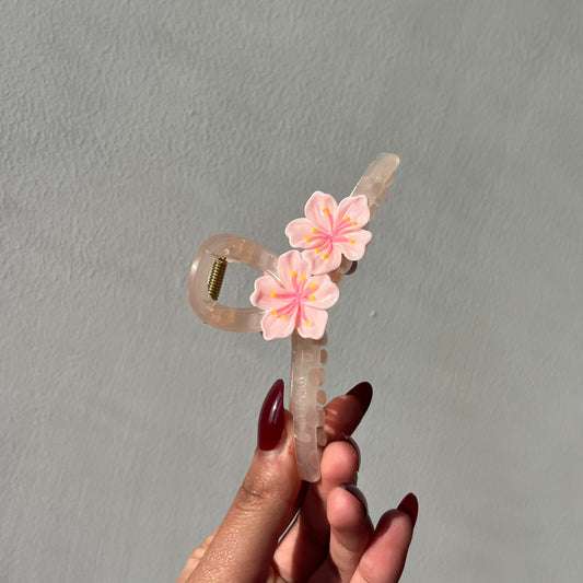 Premium Double Flower Hair Claw - Elegant Floral Design