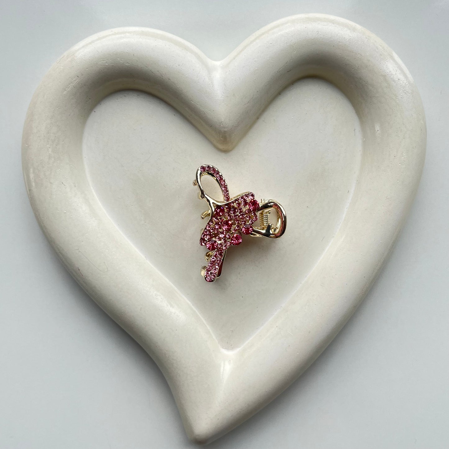 Sparkling Crystal Bow Hair Claw - Elegant and Colorful Stones
