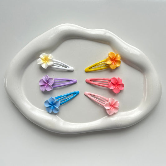 Hawaiian Flower Tic Tac Hair Pins - Bright and Playful Hair Clips